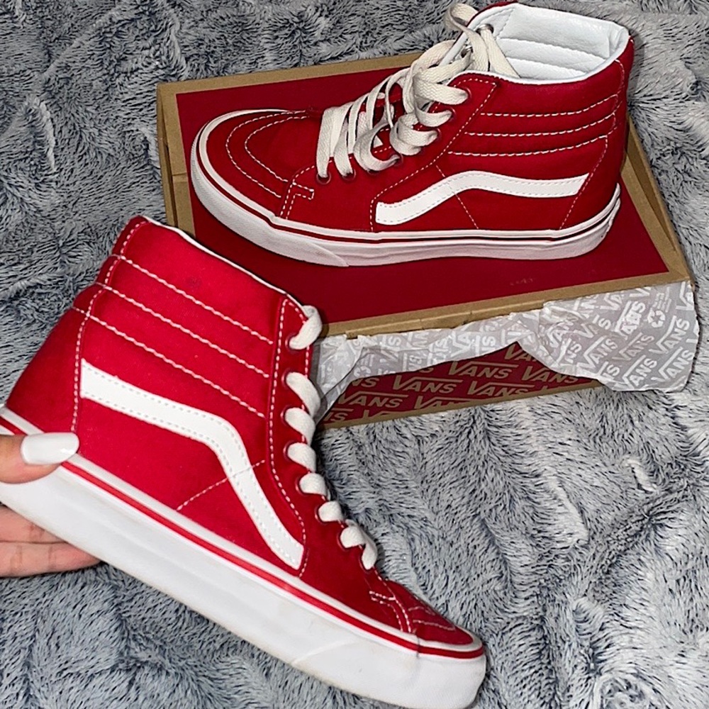 Racing Red Sk8 High Vans